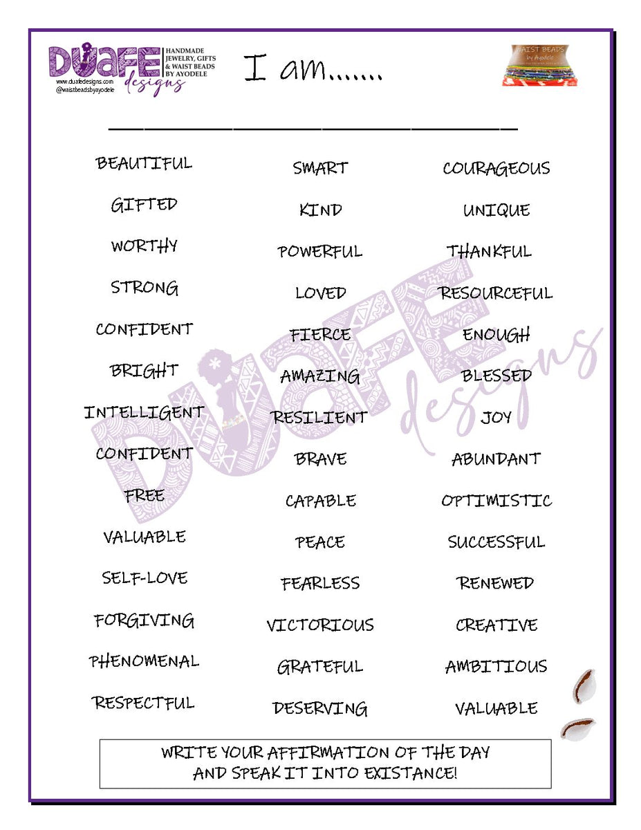 Affirmation Checklist